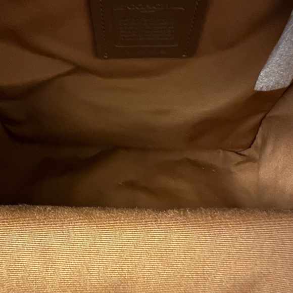 COACH Medium Charlie Leather Backpack in Gold/White - Picture 3 of 9